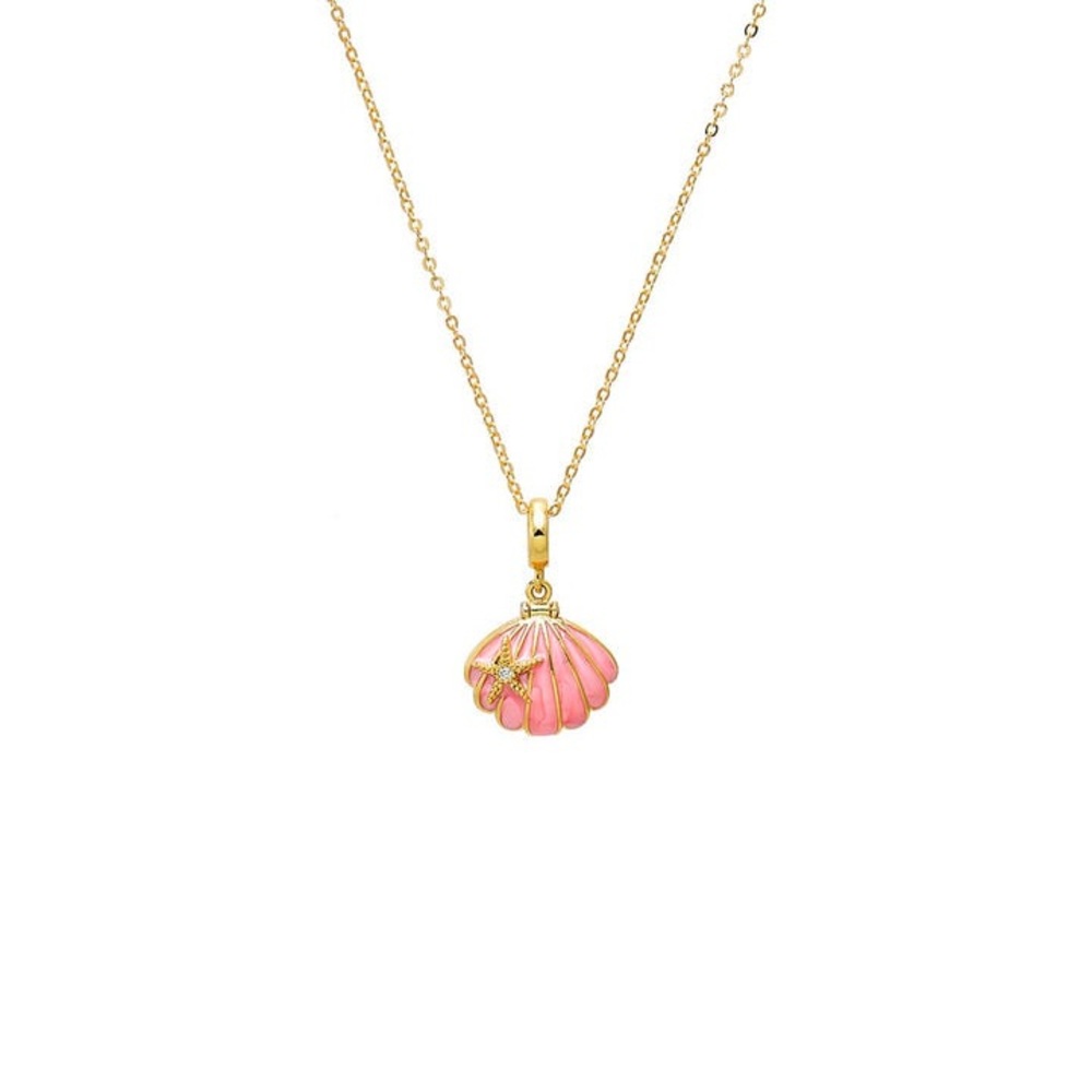 Adina Eden Starfish Accent Pink Shell Lockett Necklace